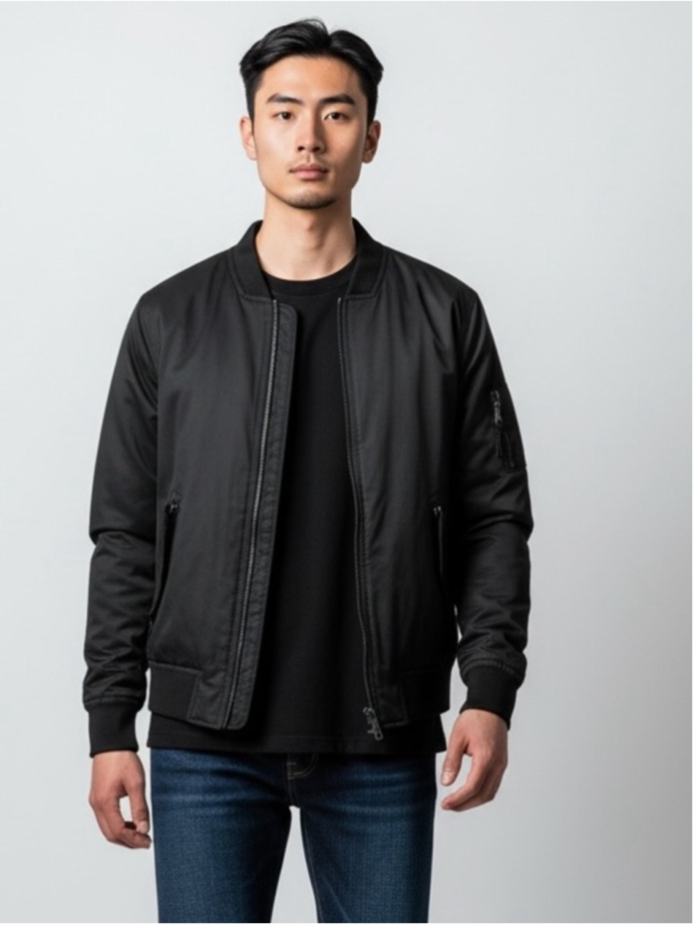 H&M Black Padded Bomber Jacket - Unisex